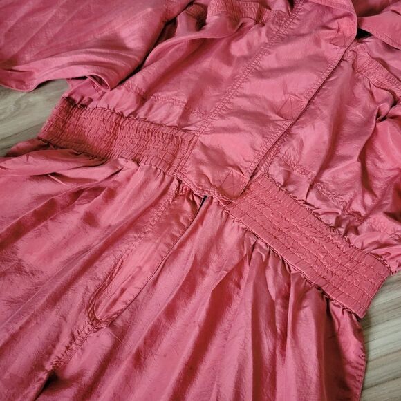 St. Tropez Vintage 80s Silk Full Lenth Sporty Collared Jumpsuit in Marsala Coral - Picture 5 of 15